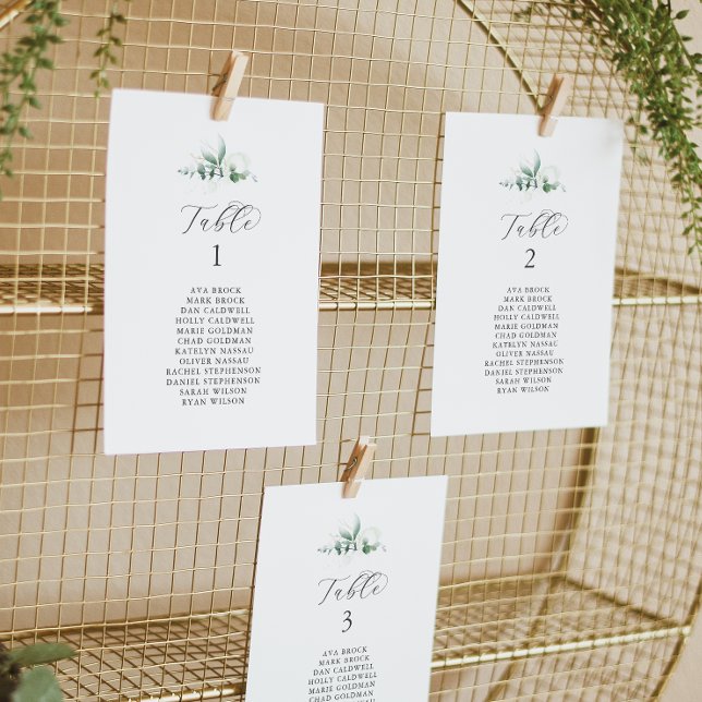 Elegante tabla de verdor Número de tarjetas de asi (Subido por el creador)