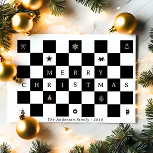 Elegante tablero de ajedrez rústico para Navidad