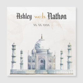 Elegante Taj Mahal Typology Watercolor Boda