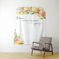 Elegante Tapiz De Ducha Bridal De Limón