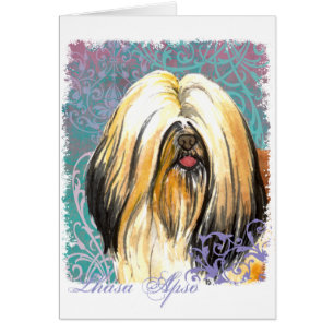 Elegante Tarjeta Apso Lhasa