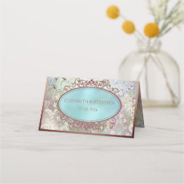 Elegante tarjeta azul acuarela floral