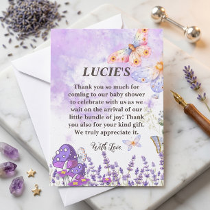 Elegante tarjeta Baby Shower de agradecimiento par