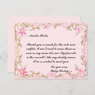 Elegante tarjeta Baby Shower Floral Rosa