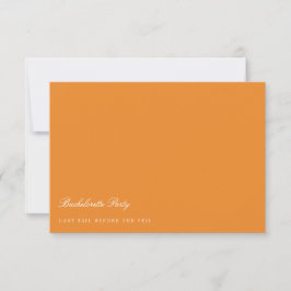 Elegante tarjeta blanca y Naranja para la fiesta d
