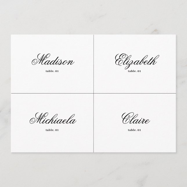 Elegante tarjeta Boda blanco y negro DIY (Anverso)