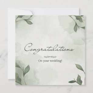 Elegante tarjeta Boda Boho Floral Greenery
