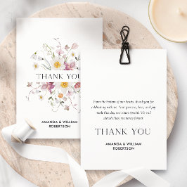 Elegante tarjeta Boda de agradecimiento con diseño