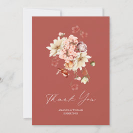 Elegante tarjeta Boda de agradecimiento con diseño