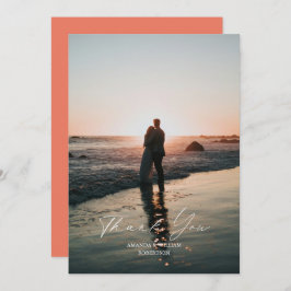 Elegante tarjeta Boda de agradecimiento con diseño