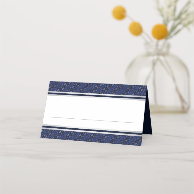 Elegante tarjeta Boda de borde dorado azul oscuro (Anverso)