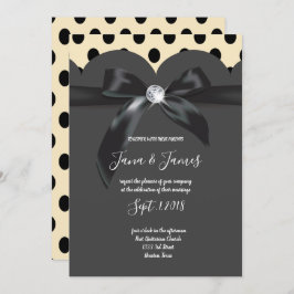 Elegante tarjeta boda de cinta de moda moderna