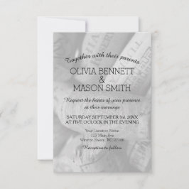 Elegante tarjeta Boda de corcho de vino blanco y n