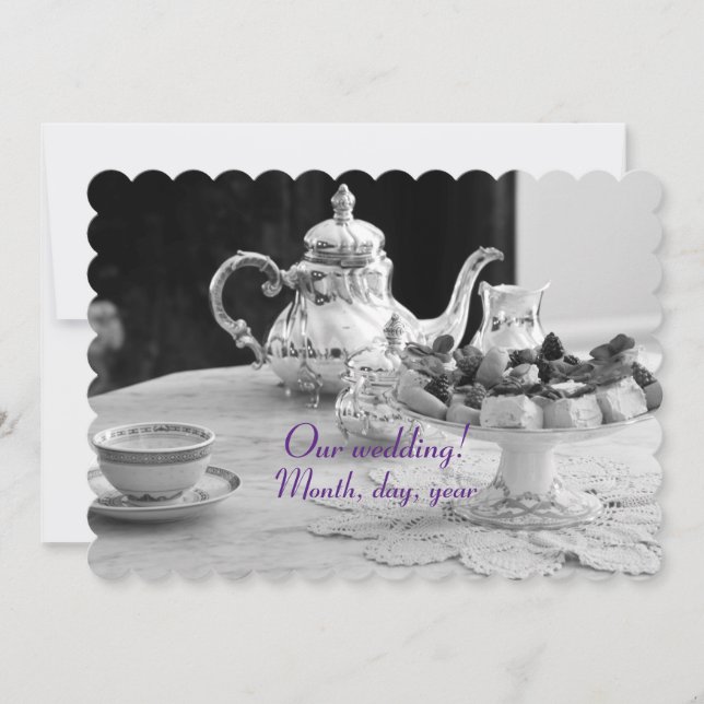 Elegante tarjeta boda de época (Anverso)