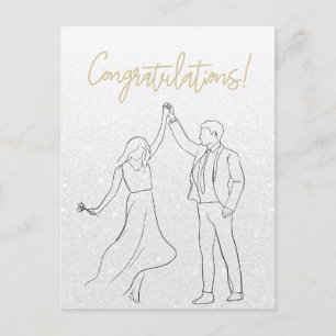 Elegante tarjeta Boda de felicitaciones blancas