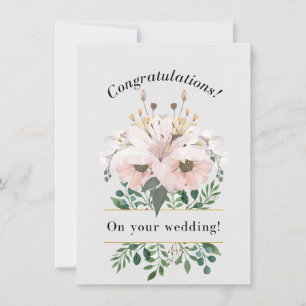 Elegante tarjeta Boda de felicitaciones florales