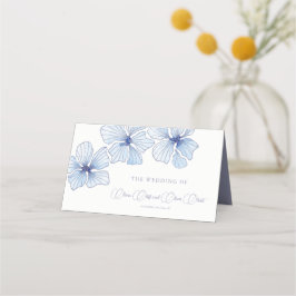 Elegante tarjeta Boda de flores azules