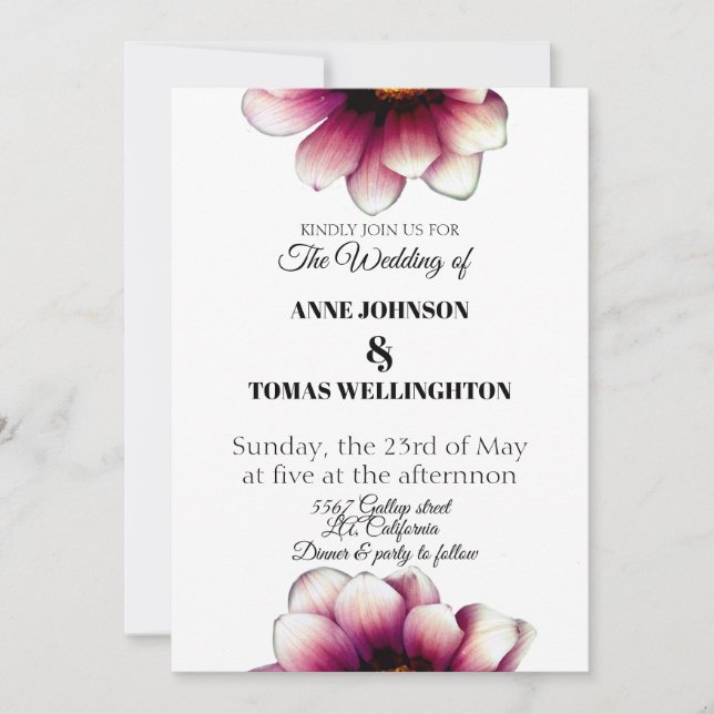 Elegante tarjeta Boda de follaje floral (Anverso)