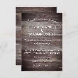 Elegante tarjeta Boda de madera rústica texturada