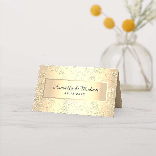 Elegante tarjeta Boda de oro (Reverso)