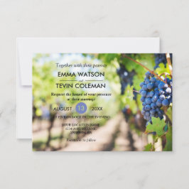 Elegante tarjeta Boda de vinos y viñas de viñedos