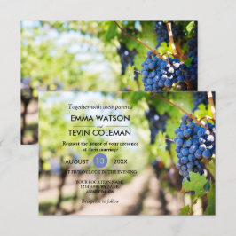 Elegante tarjeta Boda de vinos y viñas de viñedos