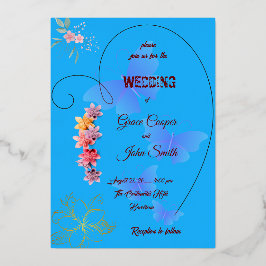 Elegante tarjeta boda floral