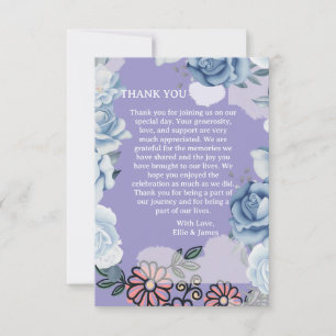 Elegante tarjeta boda floral púrpura