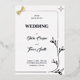 ELEGANTE TARJETA BODA NEGRA Y BLANCA
