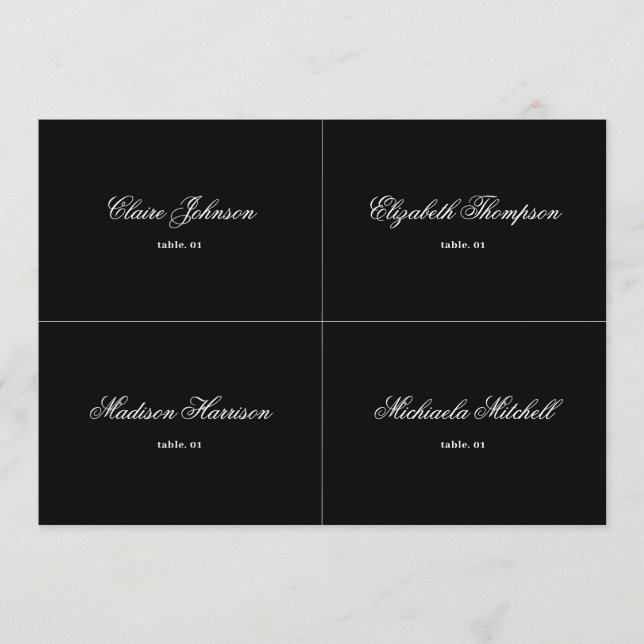 Elegante tarjeta Boda negro de la plaza DIY (Anverso)