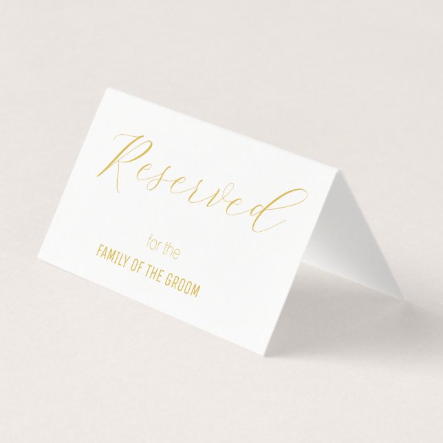 Elegante tarjeta Boda reservada de oro blanco (Reverso)