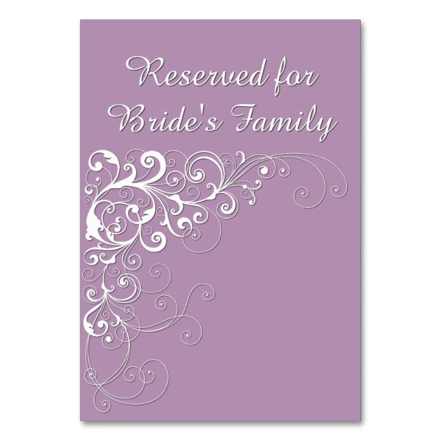 Elegante tarjeta Boda reservada violeta (Anverso)
