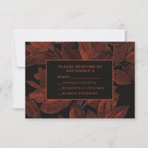 Elegante Tarjeta Boda RSVP para otoño