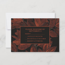 Elegante Tarjeta Boda RSVP para otoño