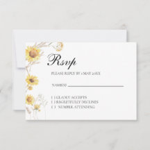 Elegante tarjeta Boho Sunflower Botanical RSVP