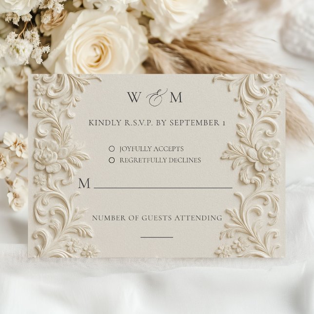 Elegante tarjeta BoqueWedding RSVP (Elegant Baroque Wedding RSVP Card)