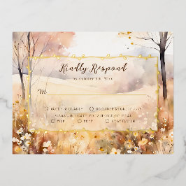 Elegante tarjeta botánica de Boho Wedding RSVP par
