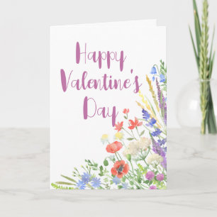 Elegante tarjeta botánica de San Valentín de flore