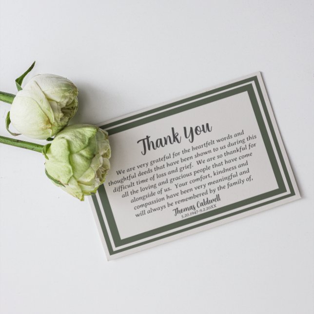 Elegante Tarjeta Clásica de Agradecimiento Funeral (Subido por el creador)