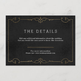 Elegante tarjeta clásica de detalles boda