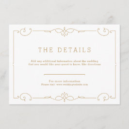 Elegante tarjeta clásica de detalles boda