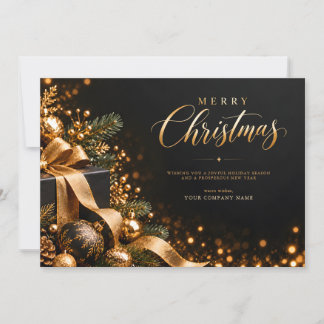 Elegante Tarjeta Corporativa de Feliz Navidad en N
