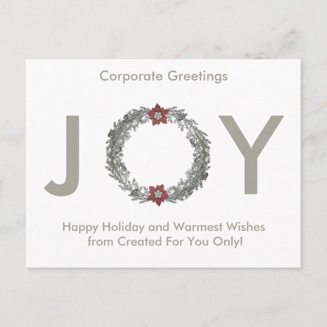 Elegante tarjeta corporativa de Wreath Silver Happ (Anverso)