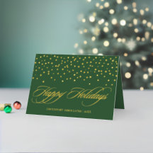 Elegante Tarjeta Corporativa Verde Estrellas Dorad