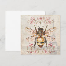 Elegante tarjeta de abeja francesa vintage