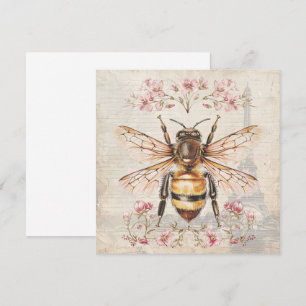 Elegante tarjeta de abeja francesa vintage