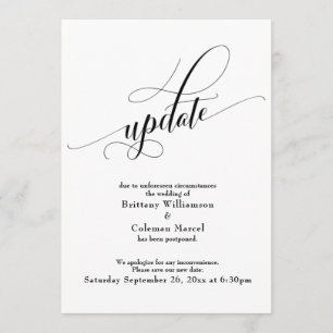 Elegante tarjeta de actualización de Boda posponea