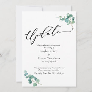 Elegante tarjeta de actualización de Boda pospuest