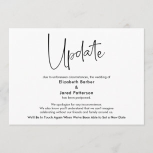 Elegante tarjeta de actualización simple de Boda p