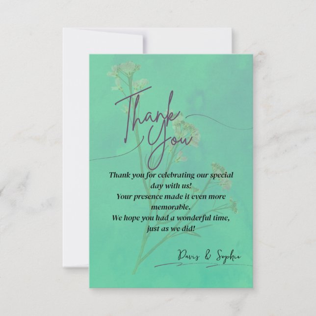 Elegante Tarjeta de agradecimiento (Anverso)